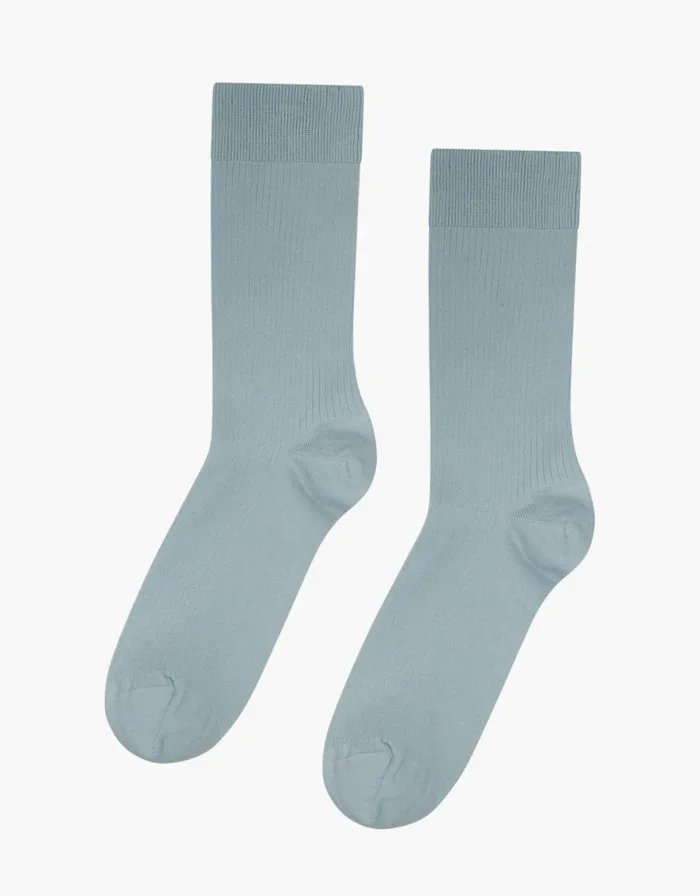 Men Socks and Colorful Standard Classic Organic Sock Steel Blue