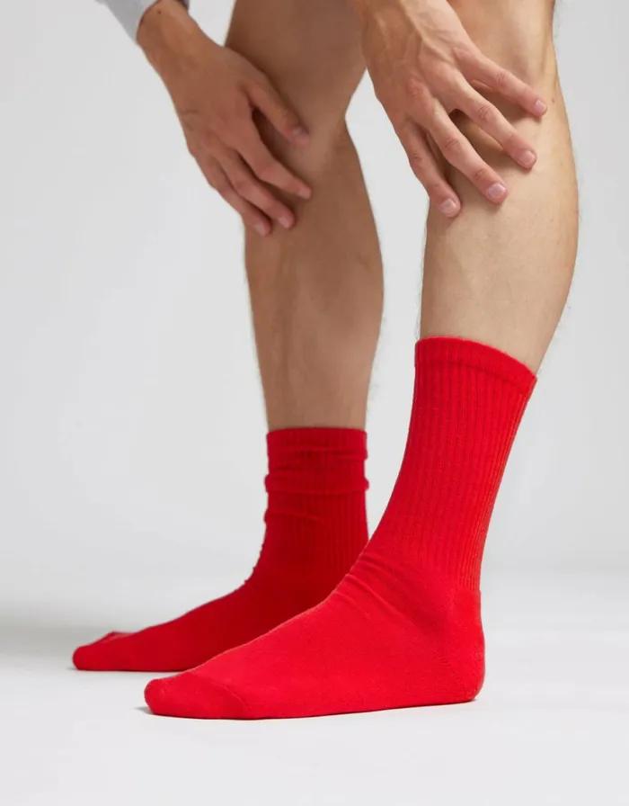 Men Socks and Colorful Standard Organic Active Sock Raspberry Pink