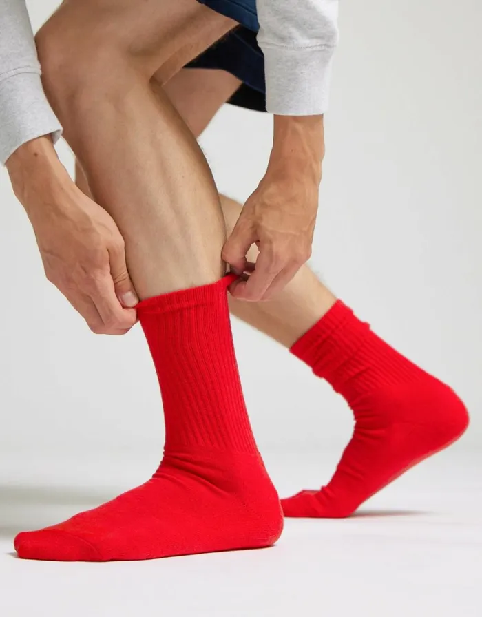 Men Socks and Colorful Standard Organic Active Sock Raspberry Pink