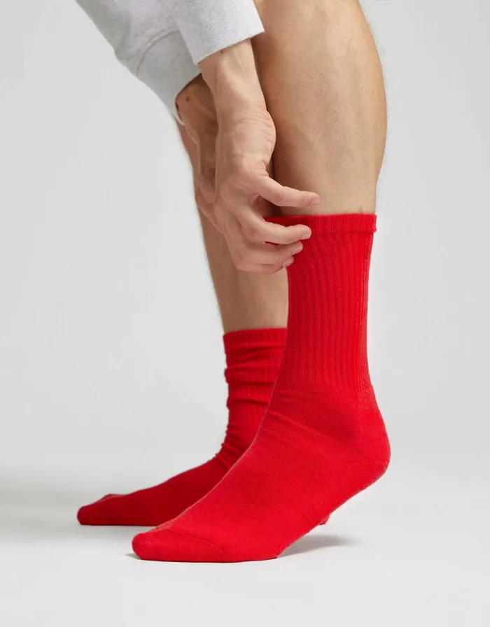 Men Socks and Colorful Standard Organic Active Sock Raspberry Pink