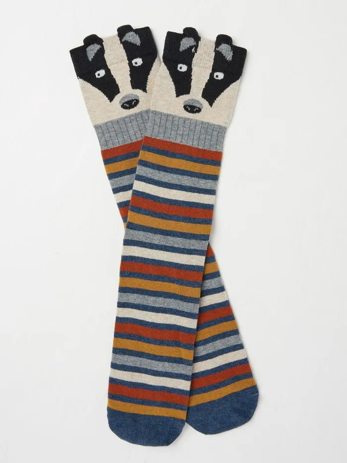 Men Socks Fat Face Multi Badger Socks