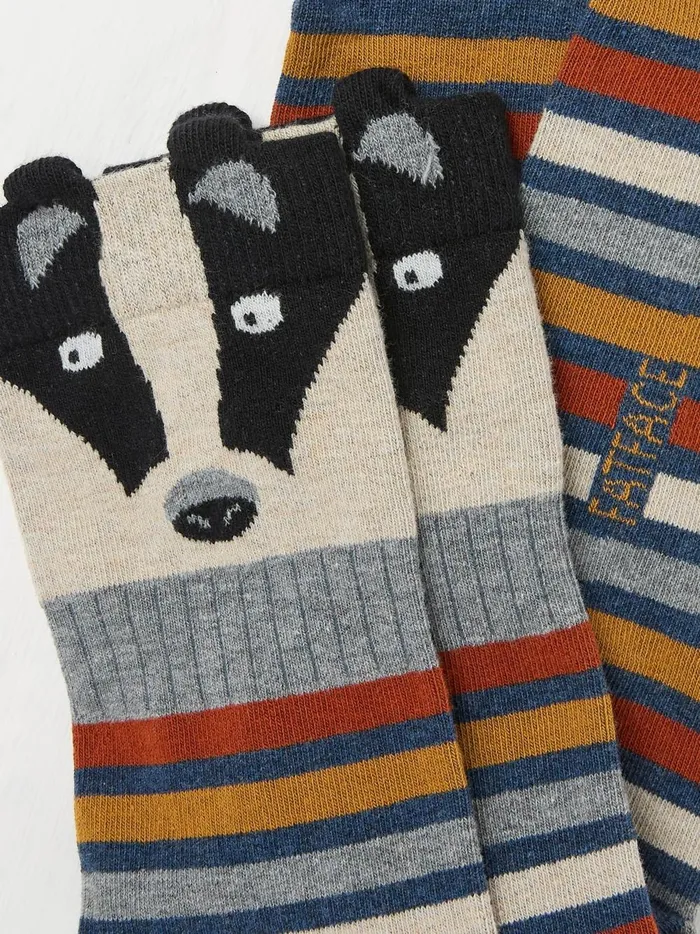 Men Socks Fat Face Multi Badger Socks Men Socks Fat Face Multi Badger Socks