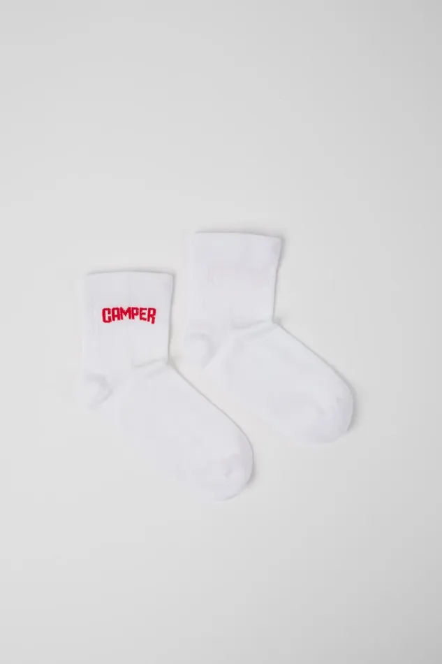Men Socks White Organic Cotton Socks Camper Socks