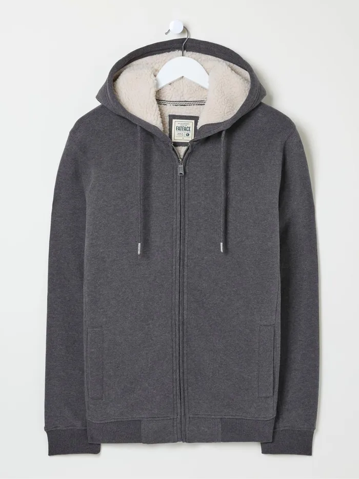 Men Sweatshirts and Hoodies Fat Face Brooke Charcoal Grey Hoodies