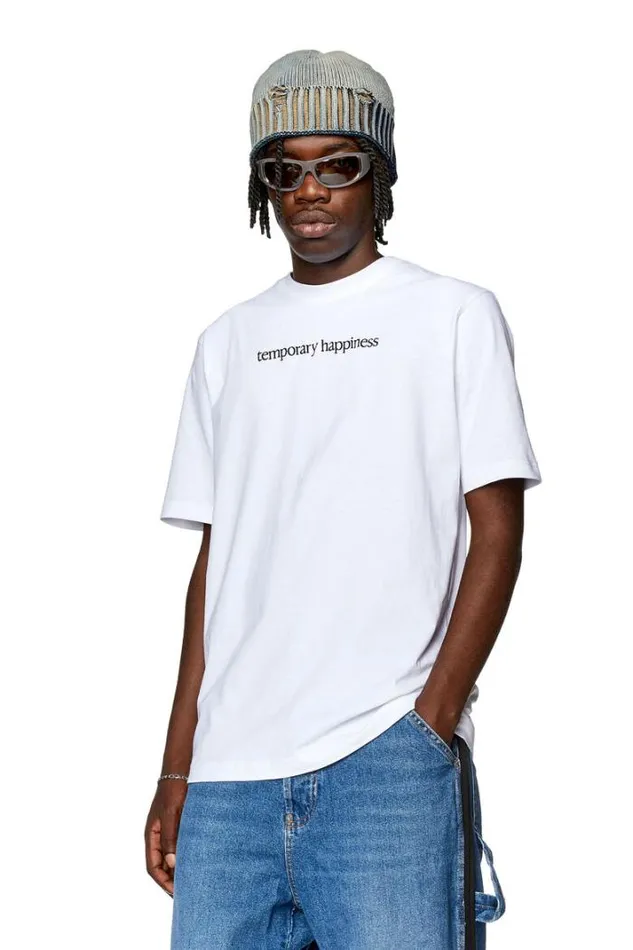 Men TJustL7 White Diesel Tshirts Men TJustL7 White Diesel Tshirts