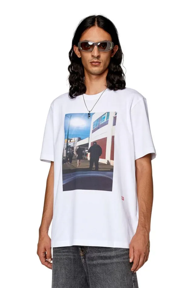 Men TJustL9 White Diesel Tshirts Men TJustL9 White Diesel Tshirts