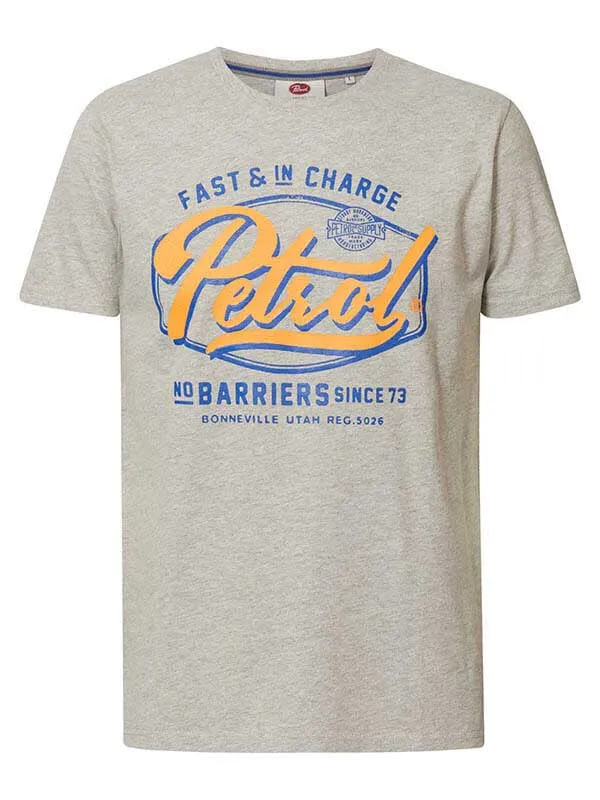 Men TShirts Petrol Industries Artwork TShirt Light Grey Melee