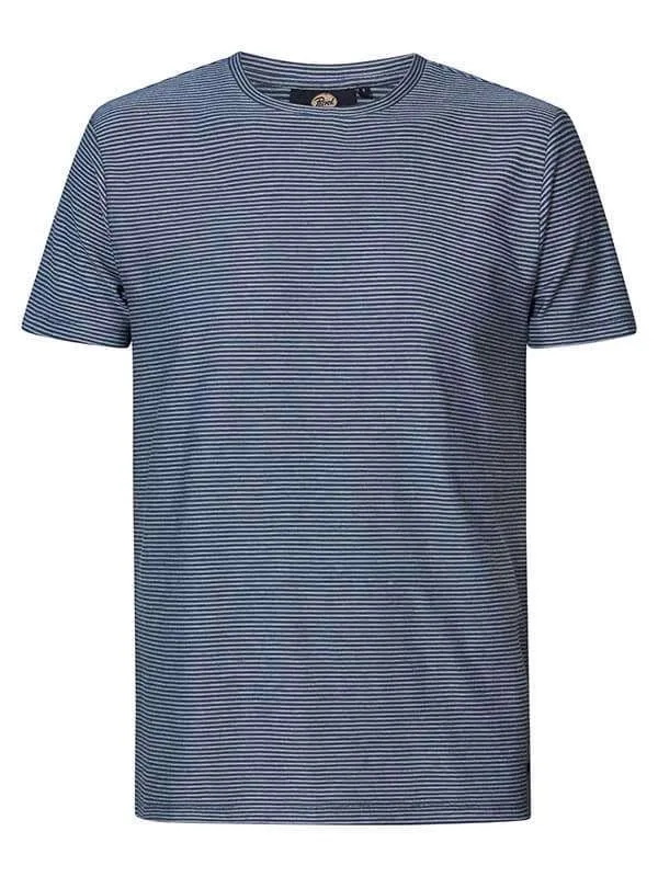 Men TShirts Petrol Industries Striped TShirt Petrol Blue