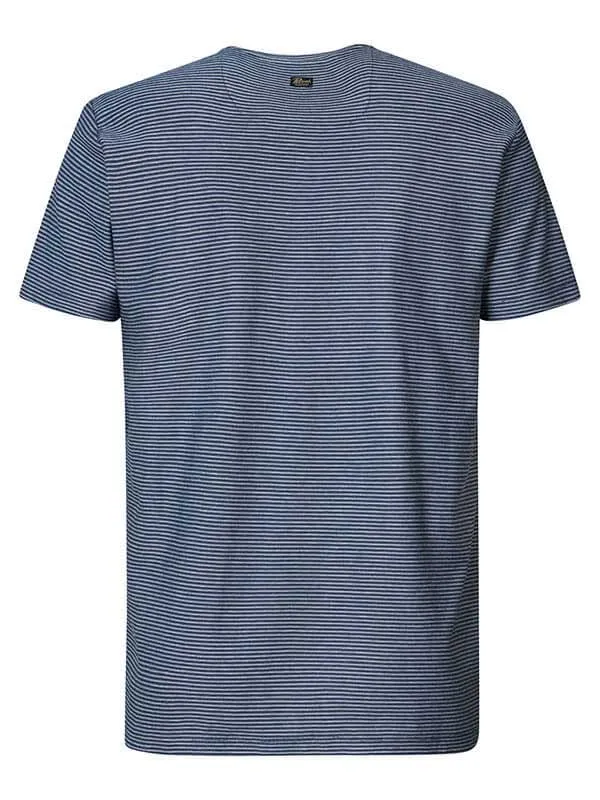 Men TShirts Petrol Industries Striped TShirt Petrol Blue
