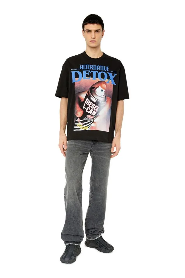Men TWashG5 Black Diesel Tshirts