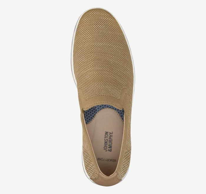 Men Trenton Knit SlipOn Beige Knit JohnstonandMurphy SlipOns and Loafers Men Trenton Knit SlipOn Beige Knit JohnstonandMurphy SlipOns and Loafers