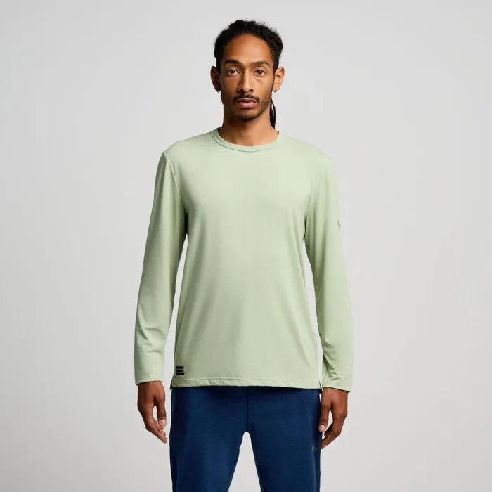 Men Triumph Long Sleeve Sage Saucony Tops
