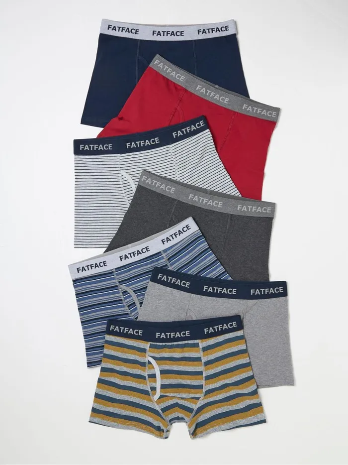Men Underwear Fat Face Black Stripe Boxers 7 Pack