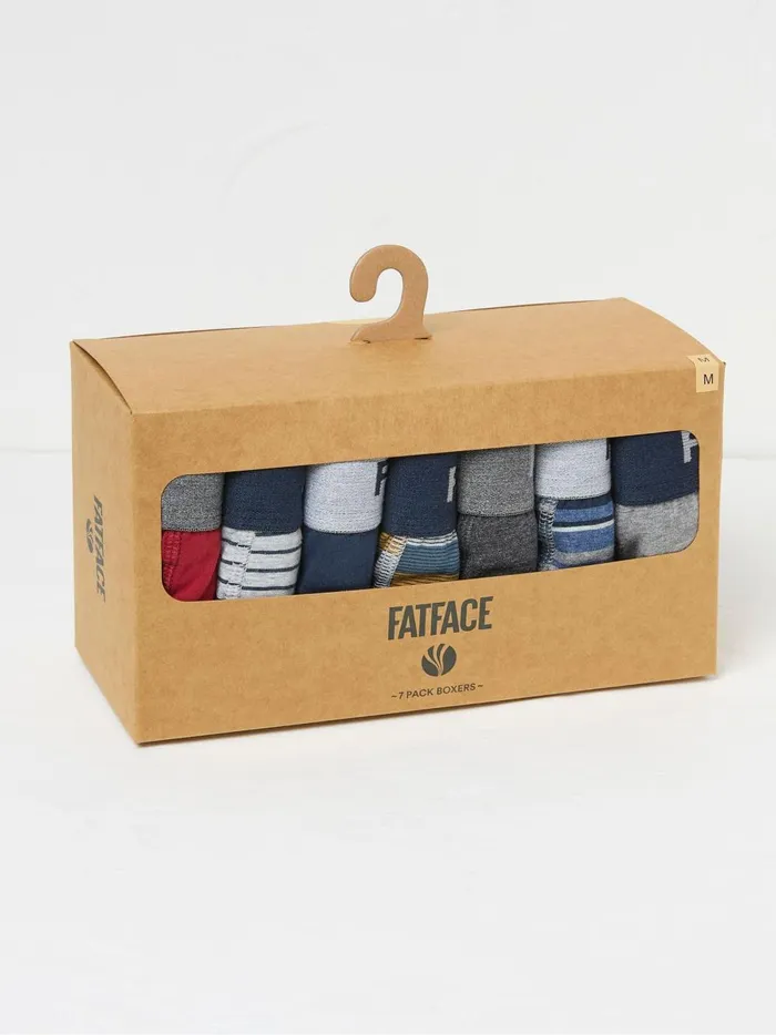 Men Underwear Fat Face Black Stripe Boxers 7 Pack
