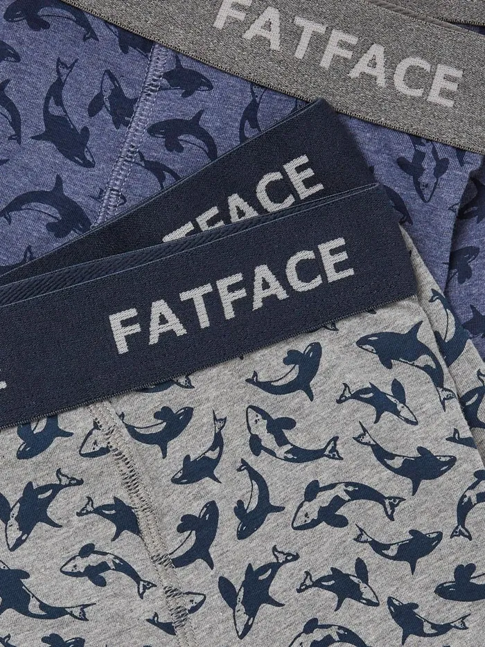 Men Underwear Fat Face Killer Blue Whale Boxers 2 Pack