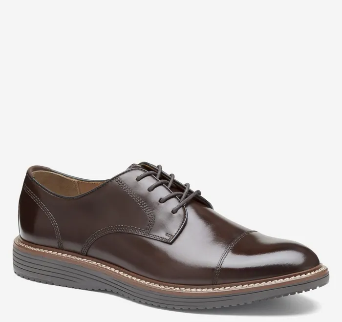 Men Upton Cap Toe Mahogany Full Grain JohnstonandMurphy Dress Shoes