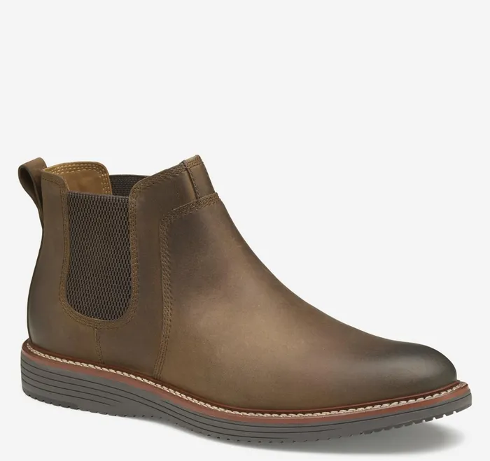 Men Upton Chelsea Boot Brown Oiled Full Grain JohnstonandMurphy Boots