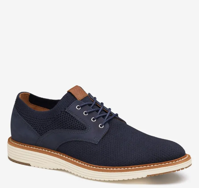 Men Upton Knit Plain Toe Navy Knit JohnstonandMurphy LaceUps