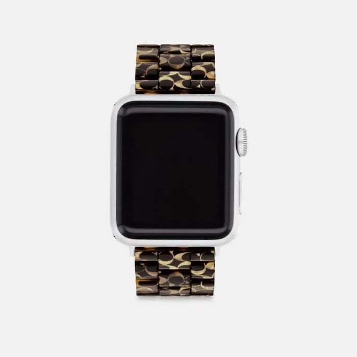 Men Watches Coach Apple Watch Strap 38 Mm 40 Mm And 41 Mm Signature Tortoise