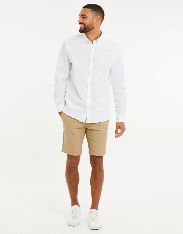 Men White Long Sleeve Linen Blend Shirt Threadbare Shirts Men White Long Sleeve Linen Blend Shirt Threadbare Shirts