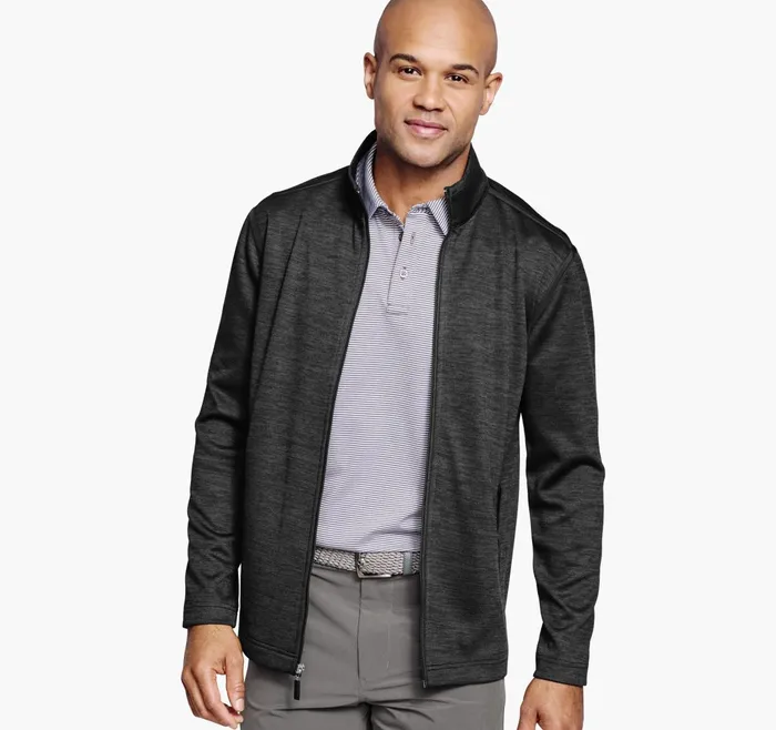 Men Xc4 Performance Knit FullZip Black JohnstonandMurphy Sweaters and Knits