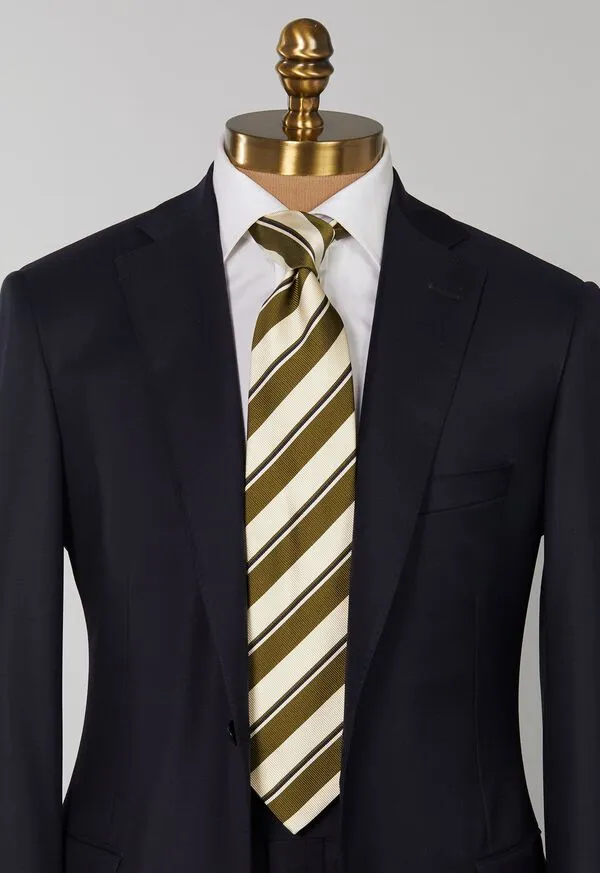 Mens Paulstuart Two Color Repp Stripe Tie Olive Ties Mens Paulstuart Two Color Repp Stripe Tie Olive Ties