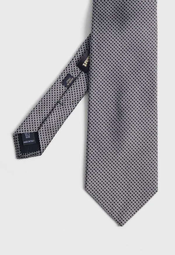 Mens Paulstuart Woven Silk Micro Deco Tie Black Ties