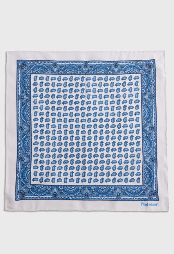 Mens Pocket Squares Paulstuart Habotai Silk Paisley Pocket Square Cream Mens Pocket Squares Paulstuart Habotai Silk Paisley Pocket Square Cream