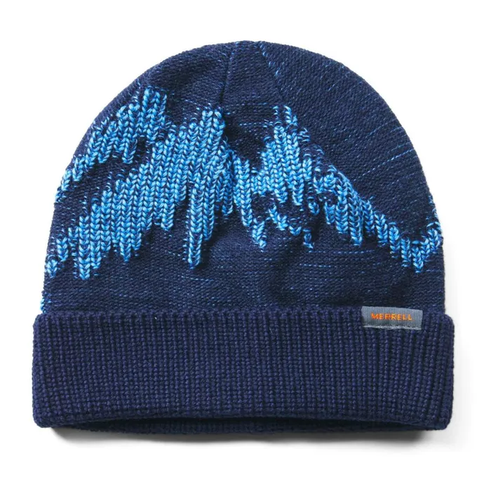 Merrell Hats MenWomen Mountain Embroidery Beanie Navycaptains Blue
