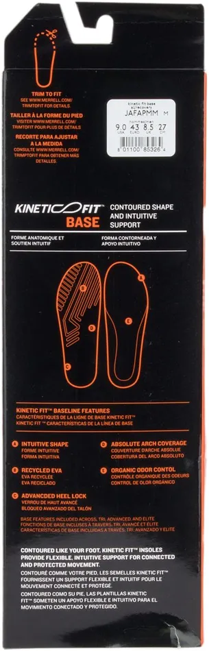 Merrell Shoe Care Men Kinetic Fit Base Al Footbed Wide Width Recovery
