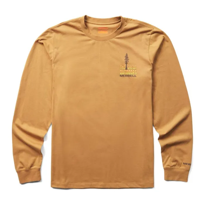 Merrell Tops Men Great Outdoors Long Sleeve Tee Dijon