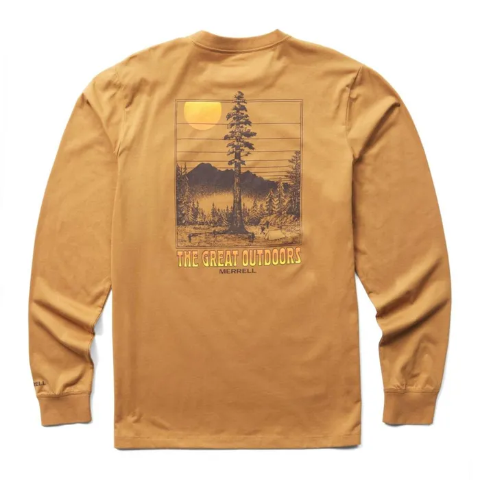 Merrell Tops Men Great Outdoors Long Sleeve Tee Dijon