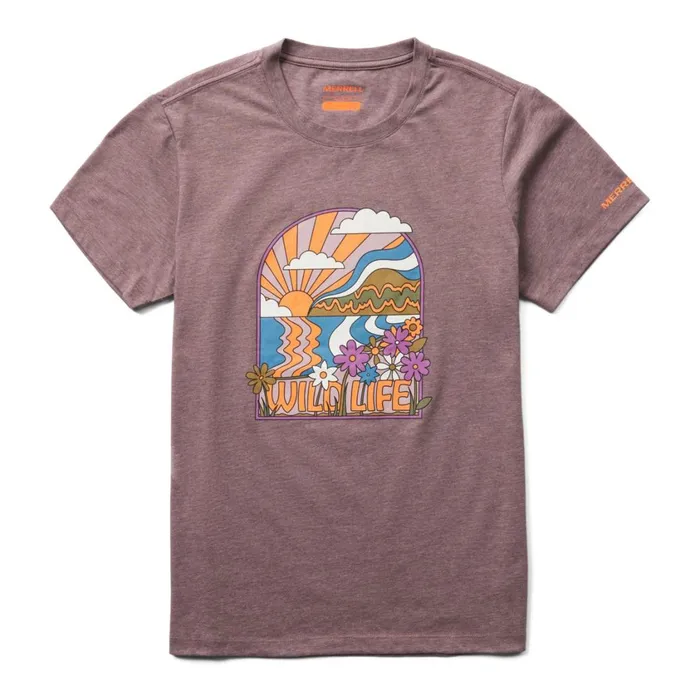 Merrell Tops Women Wildlife Tee Peppercorn Heather