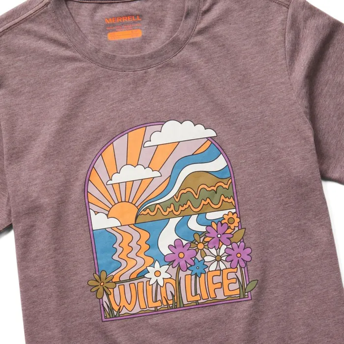 Merrell Tops Women Wildlife Tee Peppercorn Heather
