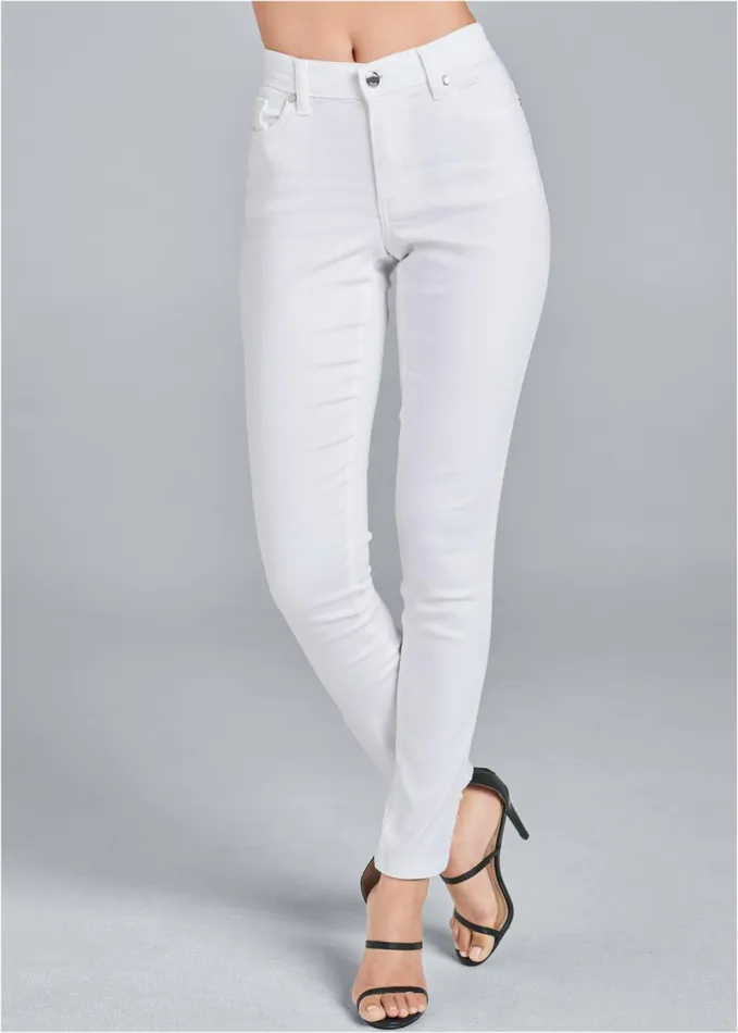 MID RISE COLOR SKINNY JEANS White Women VENUS Skinny