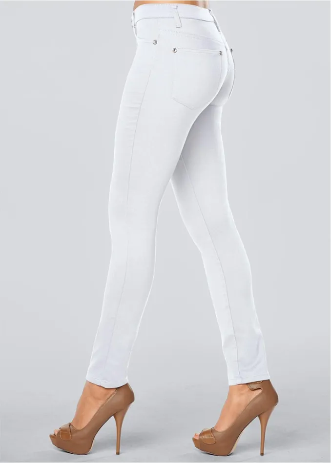 MID RISE COLOR SKINNY JEANS White Women VENUS Skinny