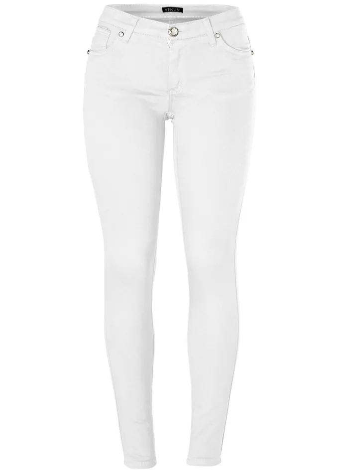 MID RISE COLOR SKINNY JEANS White Women VENUS Skinny