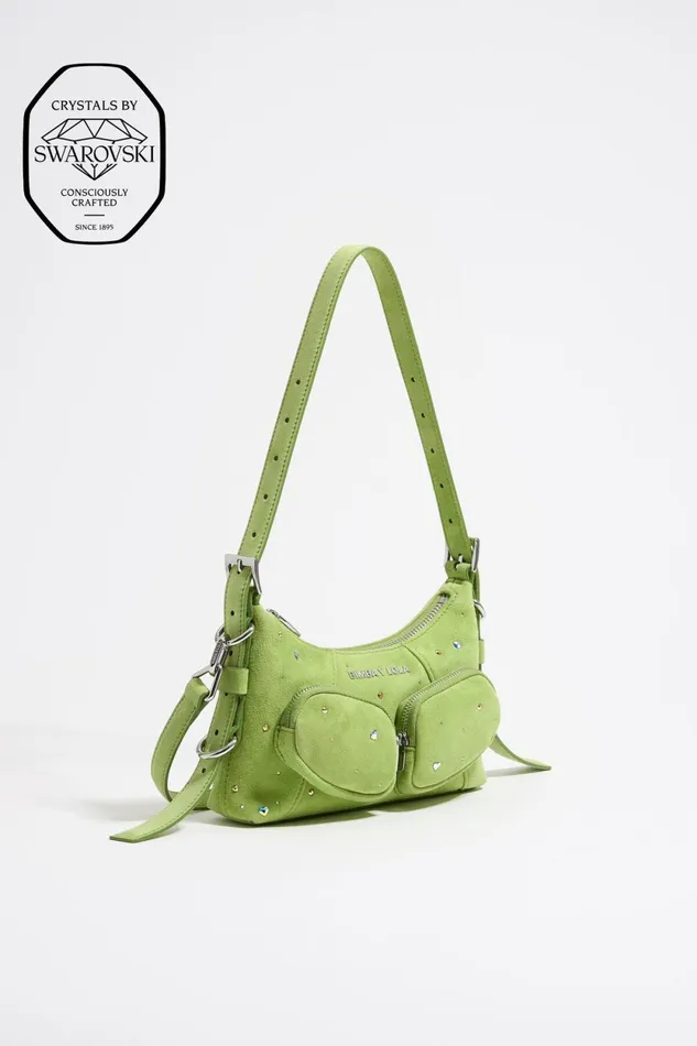 Mini Pistachio Leather Swarovski Pocket Slouch Bag Pistachio Women Bimba Y Lola Shoulder Bags Mini Pistachio Leather Swarovski Pocket Slouch Bag Pistachio Women Bimba Y Lola Shoulder Bags