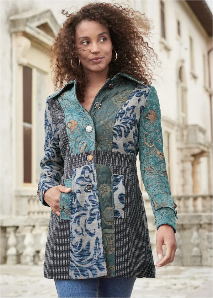 MIXED PRINT COAT Multi Women VENUS Coats