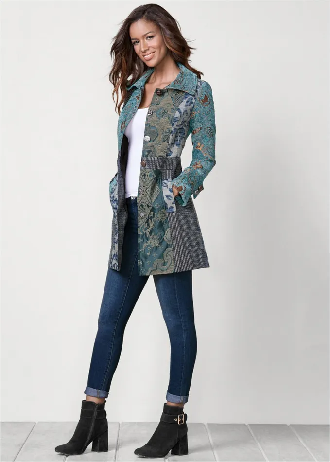 MIXED PRINT COAT Multi Women VENUS Coats