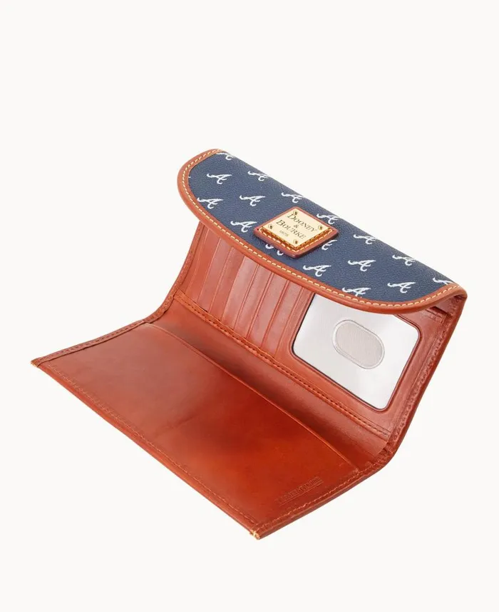 MLB Braves Continental Clutch Braves ManWoman Dooney and Bourke Wallets MLB Braves Continental Clutch Braves ManWoman Dooney and Bourke Wallets