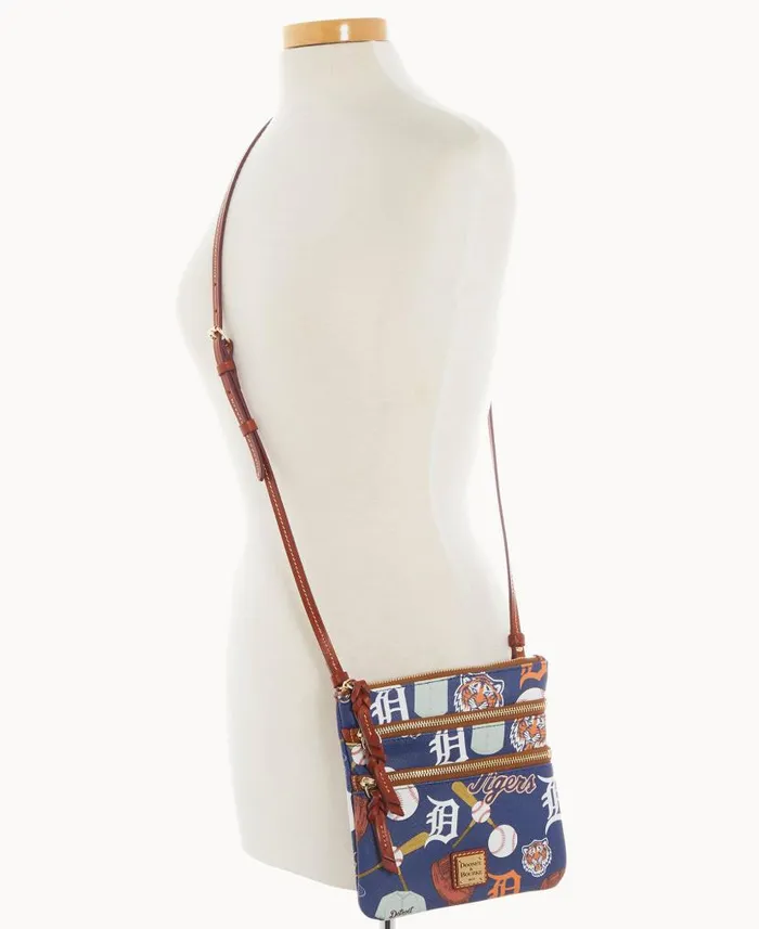 MLB Tigers N S Triple Zip Crossbody Tigers Woman Dooney and Bourke Crossbodies MLB Tigers N S Triple Zip Crossbody Tigers Woman Dooney and Bourke Crossbodies