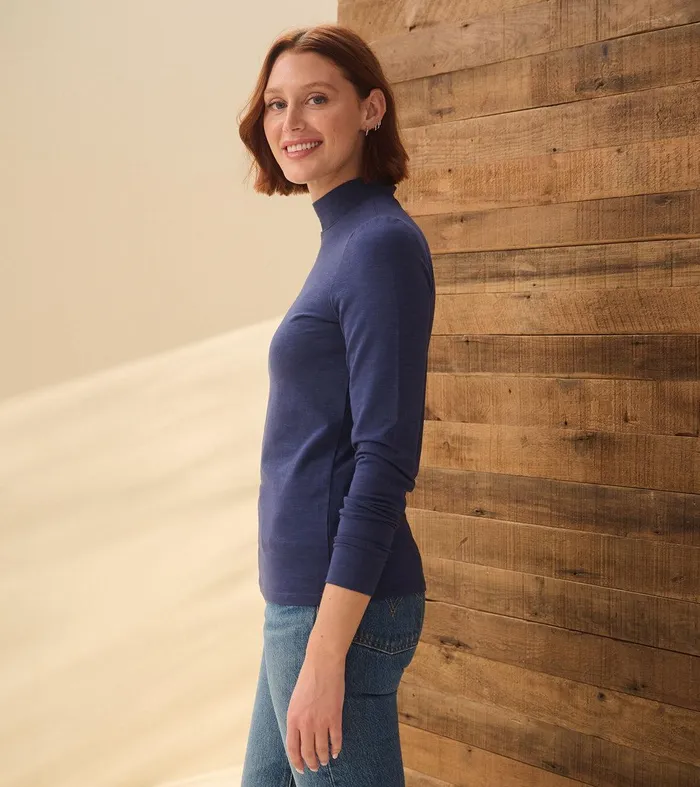 Mock Neck Top 8211 Patriot Blue Hatley