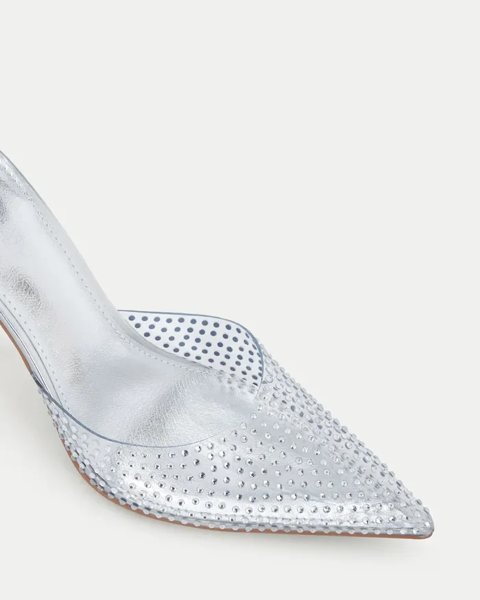 Mules Women NOVO Shoes PATTI SILVER Closed Toe Heels