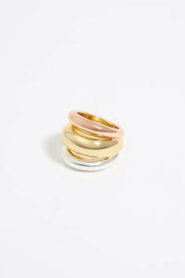 Multicolor Threeband Ring Multigold Women Bimba Y Lola Jewelry