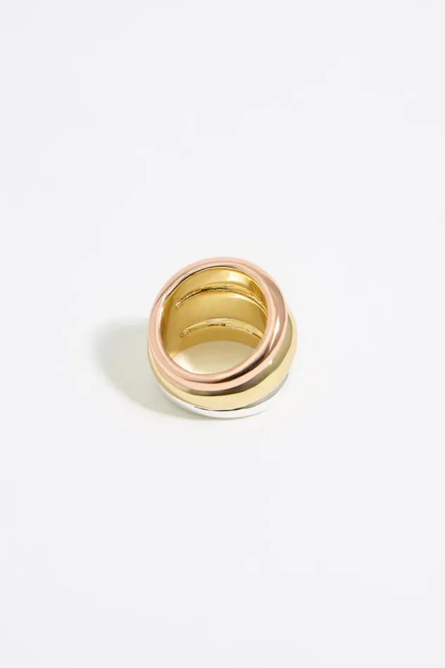 Multicolor Threeband Ring Multigold Women Bimba Y Lola Jewelry Multicolor Threeband Ring Multigold Women Bimba Y Lola Jewelry