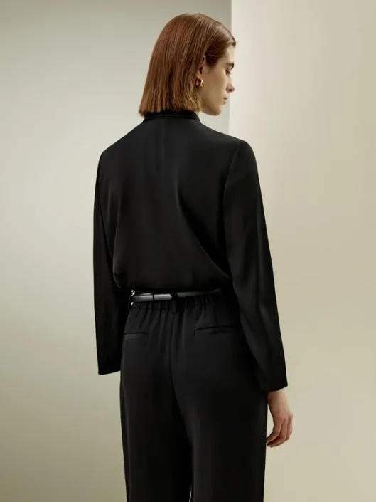 Narrower Collar Silk Shirt With Minimalist Design Women Blouses Lilysilk Shirts