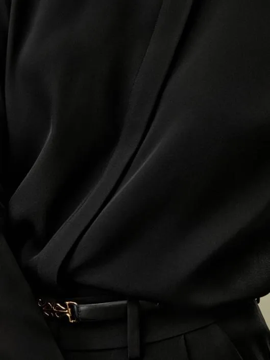 Narrower Collar Silk Shirt With Minimalist Design Women Blouses Lilysilk Shirts