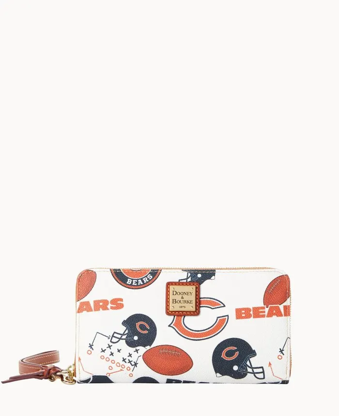 NFL Bears Large Zip Around Wristlet Bears ManWoman Dooney and Bourke Wallets