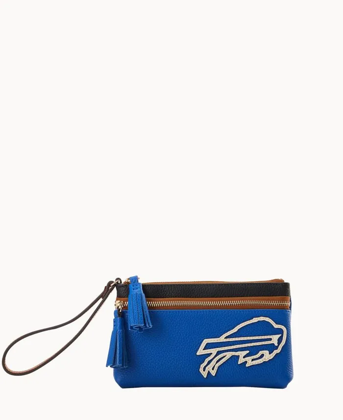 NFL Bills Double Zip Wristlet Bills ManWoman Dooney and Bourke Wallets
